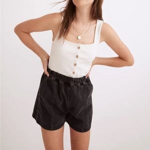 Madewell black denim pull on shorts